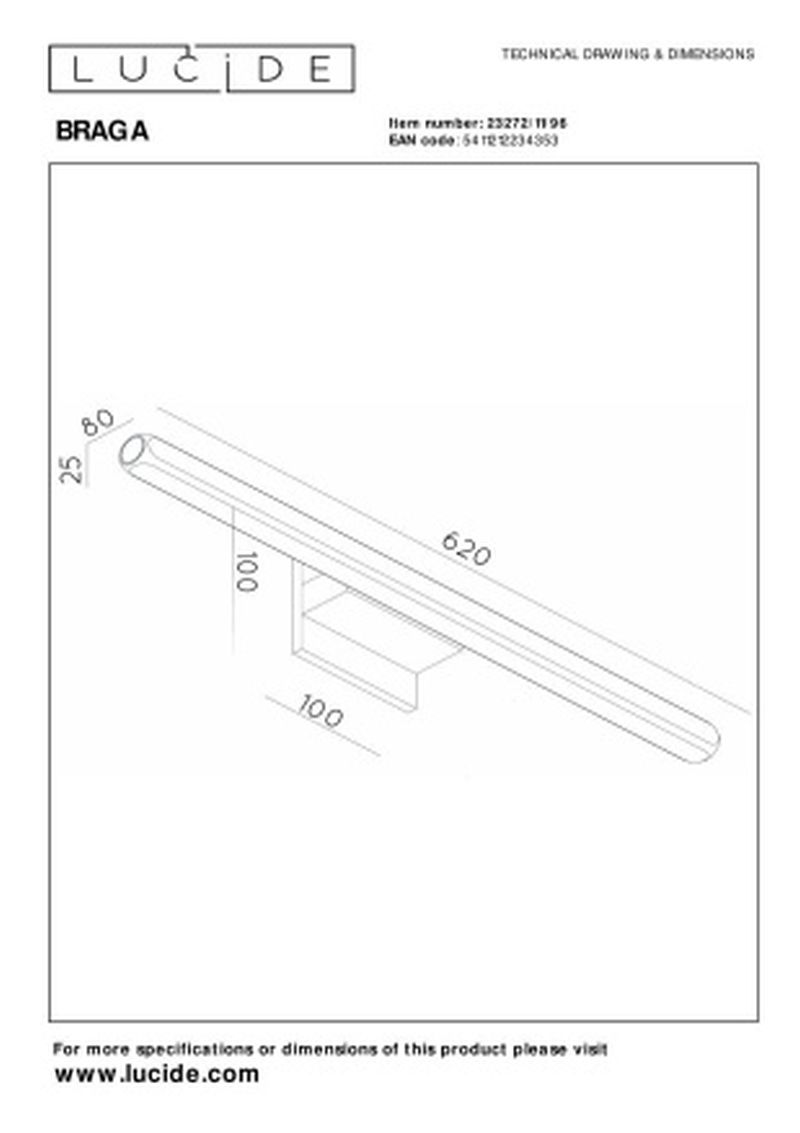 Lucide BRAGA - Nástenné svietidlo vnútorné/vonkajšie - LED - 1x11,5W 2700K - IP54 - Káva